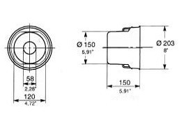 Beschermkap aftakas - 150 mm