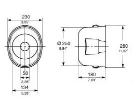 Beschermkap aftakas - 230/280 mm
