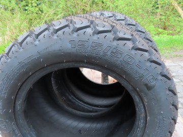 Set gazonbanden 195/50-10 eerste montage