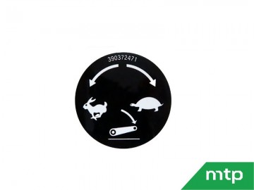 Sticker knop daalsnelheid