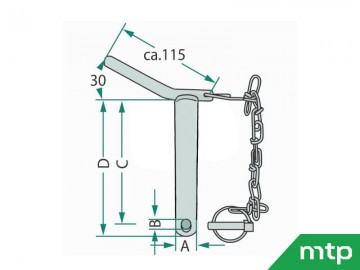 Topstangpen cat 1 met handvatt ketting